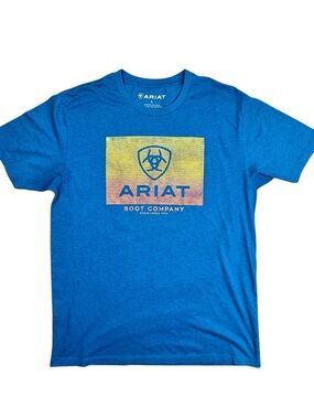 Ariat Graphic T Shirt Mens Large Blue Western Tee